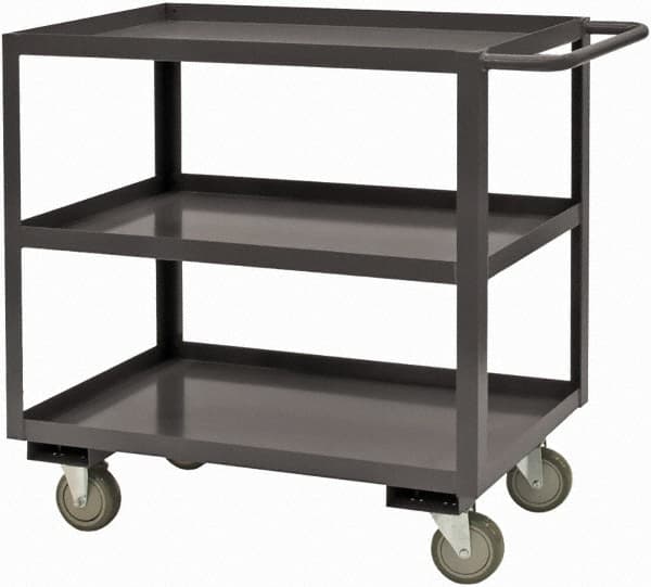 Durham - 2,400 Lb Capacity, 48" Wide x 18" Long x 37-5/8" High Service Cart - 2 Shelf, Steel, 2 Rigid/2 Swivel Casters - Americas Industrial Supply
