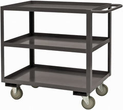 Durham - 2,400 Lb Capacity, 48" Wide x 18" Long x 37-5/8" High Service Cart - 2 Shelf, Steel, 2 Rigid/2 Swivel Casters - Americas Industrial Supply