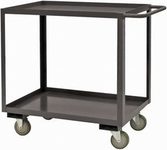 Durham - 2,400 Lb Capacity, 36" Wide x 18" Long x 37-5/8" High Service Cart - 2 Shelf, Steel, 2 Rigid/2 Swivel Casters - Americas Industrial Supply