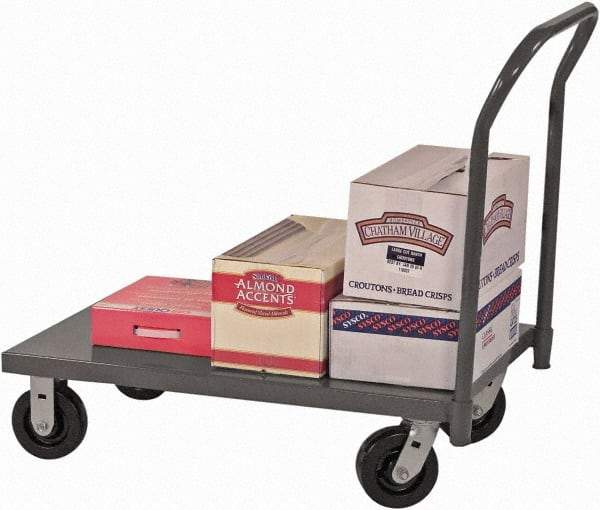 Durham - 2,000 Lb Capacity Steel Platform Truck - Steel Deck, 60" OAW, 9" Platform Height, Phenolic Casters - Americas Industrial Supply