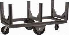 Durham - 4,000 Lb Capacity Steel Bar Cradle Truck - Steel Deck, 60" OAW, Phenolic Casters - Americas Industrial Supply