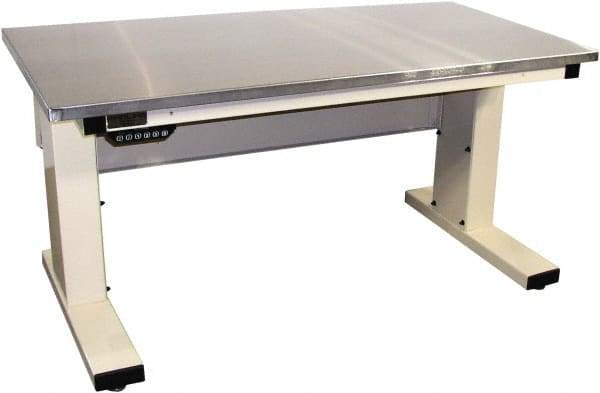 Proline - 60 Wide x 30" Deep x 42-1/2" High, Stainless Steel Workbench - Adjustable Height Legs, Light Beige - Americas Industrial Supply