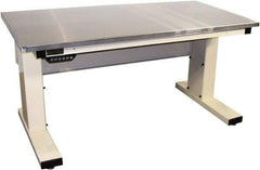 Proline - 60 Wide x 30" Deep x 42-1/2" High, Stainless Steel Workbench - Adjustable Height Legs, Light Beige - Americas Industrial Supply