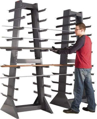 Durham - 9 Bay, 9 Shelf, 2,600 Lb Capacity, Gray 2-Sided Horizontal Bar Storage Rack - 30" Wide x 85" High x 30" Deep - Americas Industrial Supply