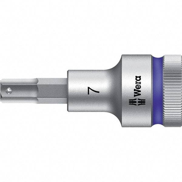 Wera - 1/2" Drive, 7mm Hex Bit Socket - 2-23/64" OAL - Americas Industrial Supply
