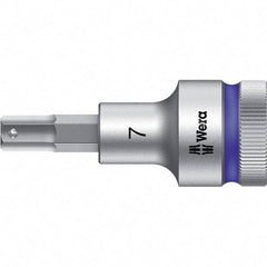 Wera - 1/2" Drive, 7mm Hex Bit Socket - 2-23/64" OAL - Americas Industrial Supply