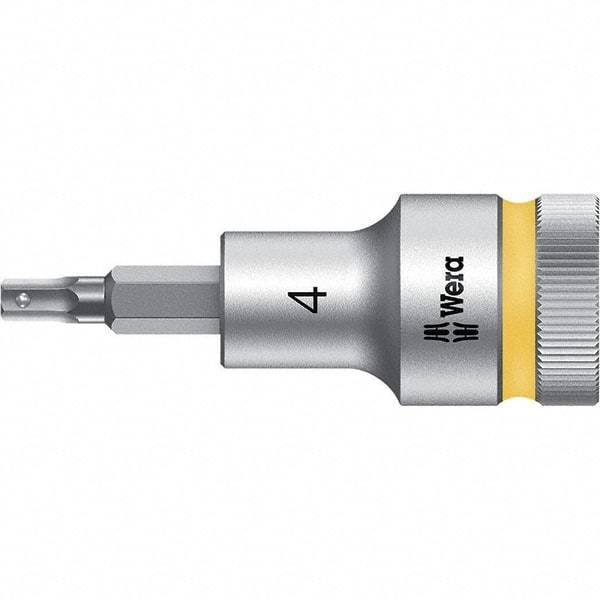 Wera - 1/2" Drive, 4mm Hex Bit Socket - 2-23/64" OAL - Americas Industrial Supply