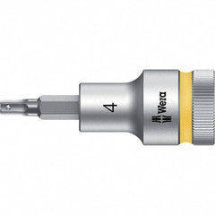 Wera - 1/2" Drive, 4mm Hex Bit Socket - 2-23/64" OAL - Americas Industrial Supply