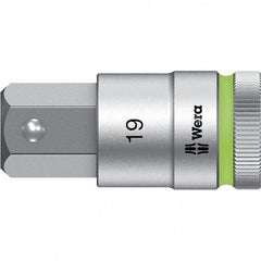 Wera - 1/2" Drive, 19mm Hex Bit Socket - 2-23/64" OAL - Americas Industrial Supply