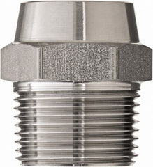 Made in USA - 2" Grade 304 Stainless Steel Pipe Hex Nipple - MNPT x Butt Weld End Connections, 1,000 psi - Americas Industrial Supply