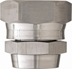 Made in USA - 1-1/2" Grade 316 Stainless Steel Pipe Swivel - Female JIC x Butt Weld End Connections, 2,400 psi - Americas Industrial Supply