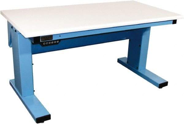 Proline - 60 Wide x 30" Deep x 42-1/2" High, Static Dissipative Workbench - Adjustable Height Legs, Light Blue - Americas Industrial Supply