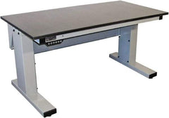 Proline - 60 Wide x 30" Deep x 42-1/2" High, Epoxy Resin Workbench - Adjustable Height Legs, Light Gray - Americas Industrial Supply