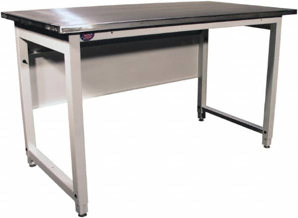 Proline - 60 Wide x 30" Deep x 40" High, Stainless Steel Workbench - Adjustable Height Legs, Light Gray - Americas Industrial Supply