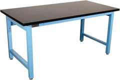 Proline - 72 Wide x 36" Deep x 36" High, Chem-Guard Workbench - Adjustable Height Legs, Light Blue - Americas Industrial Supply