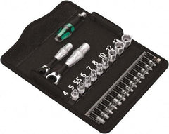 Wera - 27 Piece 1/4" Drive Ratchet Socket Set - Comes in Canvas Pouch - Americas Industrial Supply