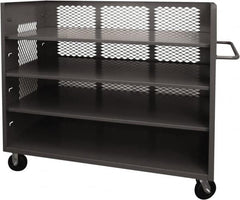 Durham - 2,000 Lb Capacity, 3 Shelf, 3-Sided Steel Truck - 36" Long x 60-1/2" Wide x 56-7/16" High, Phenolic Wheels - Americas Industrial Supply