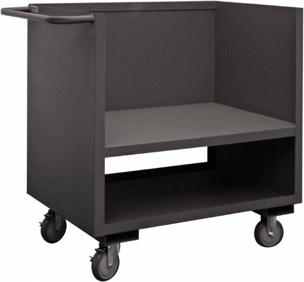 Durham - 1,200 Lb Capacity, 1 Shelf, 3-Sided Steel Truck - 24" Long x 48" Wide x 40" High, Phenolic Wheels - Americas Industrial Supply