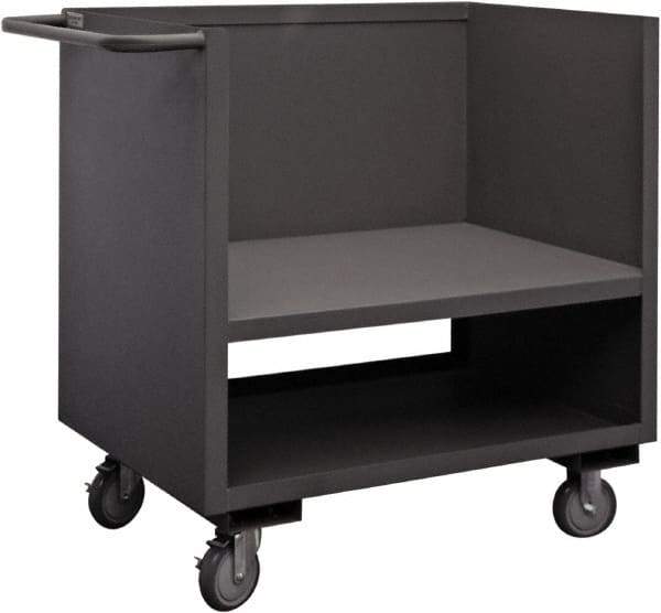 Durham - 1,200 Lb Capacity, 1 Shelf, 3-Sided Steel Truck - 18" Long x 36" Wide x 41-1/4" High, Phenolic Wheels - Americas Industrial Supply