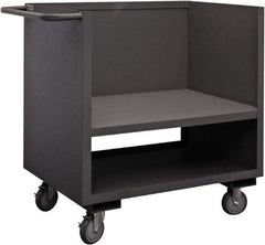 Durham - 1,200 Lb Capacity, 1 Shelf, 3-Sided Steel Truck - 18" Long x 36" Wide x 41-1/4" High, Phenolic Wheels - Americas Industrial Supply
