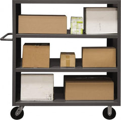 Durham - 2,000 Lb Capacity, 2 Shelf, 2-Sided Steel Stock Truck - 30" Long x 48" Wide x 57" High, Phenolic Wheels - Americas Industrial Supply