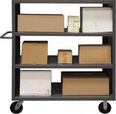 Durham - 2,000 Lb Capacity, 2 Shelf, 2-Sided Steel Stock Truck - 24" Long x 48" Wide x 57" High, Phenolic Wheels - Americas Industrial Supply