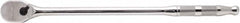 Proto - 1/2" Drive Pear Head Ratchet - Full Polish Chrome Finish, 18" OAL, 90 Gear Teeth, Long Handle, Reversible Head - Americas Industrial Supply