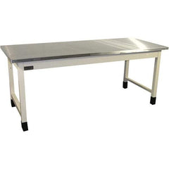 Proline - 72 Wide x 30" Deep x 36" High, Stainless Steel Workbench - Adjustable Height Legs, Light Beige - Americas Industrial Supply