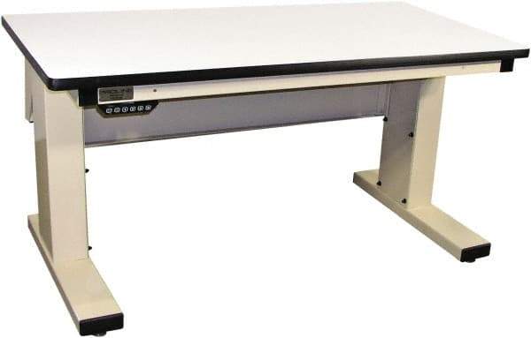Proline - 72 Wide x 30" Deep x 42-1/2" High, Static Dissipative Workbench - Adjustable Height Legs, Light Beige - Americas Industrial Supply