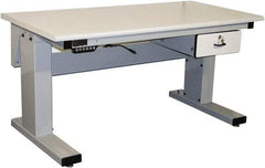 Proline - 60 Wide x 30" Deep x 42-1/2" High, Static Dissipative Workbench - Adjustable Height Legs, Light Gray - Americas Industrial Supply