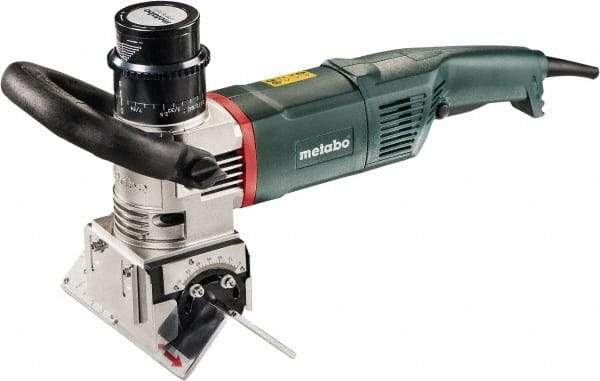 Metabo - 0 to 90° Bevel Angle, 5/8" Bevel Capacity, 12,000 RPM, 900 Power Rating, Electric Beveler - 14.2 Amps, 1/4" Min Workpiece Thickness - Americas Industrial Supply