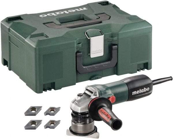 Metabo - 45° Bevel Angle, 5/32" Bevel Capacity, 11,500 RPM, 470 Power Rating, Electric Beveler - 8 Amps, 1/8" Min Workpiece Thickness - Americas Industrial Supply