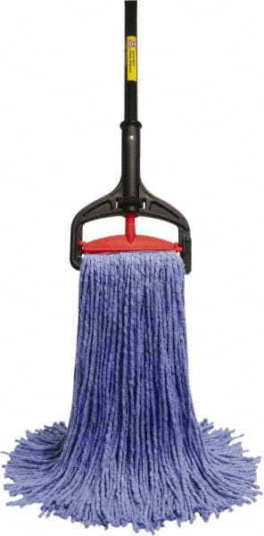 O-Cedar - Blue Deck Mop - 5" Long x 1-1/4" Wide Head, 60" Long Handle, Cotton Blend Head - Americas Industrial Supply