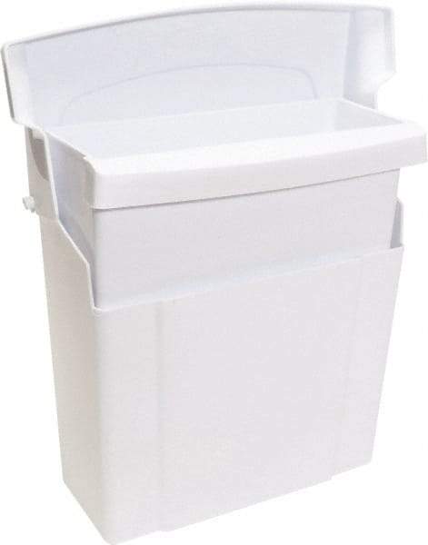 O-Cedar - Plastic Feminine Hygiene Product Receptacle - Surface Mount, 12" High x 5" Wide x 10" Deep, White - Americas Industrial Supply