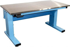 Proline - 60 Wide x 30" Deep x 42-1/2" High, Stainless Steel Workbench - Adjustable Height Legs, Light Blue - Americas Industrial Supply