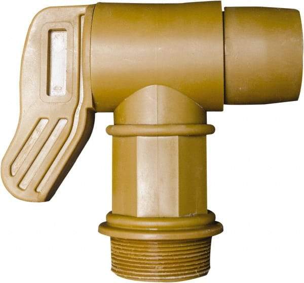 Detco - 2" NPT Plastic Rigid Drum Faucet - No Arrester, Manual Closing, 5" Long Extension - Americas Industrial Supply