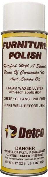 Detco - 20 fl oz Aerosol Furniture Polish - Lemon Scented, Aerosol Can Container - Americas Industrial Supply
