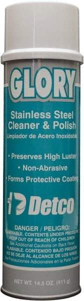 Detco - 20 fl oz Aerosol Stainless Steel Cleaner & Polish - Lemon Scented, Aerosol Can Container - Americas Industrial Supply