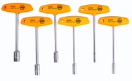 6 Piece - 3/16 - 1/2" - Ergonomic Comfort Grip T-Handle Inch Nut Driver Set - Americas Industrial Supply