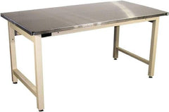 Proline - 60 Wide x 30" Deep x 36" High, Stainless Steel Workbench - Adjustable Height Legs, Light Beige - Americas Industrial Supply
