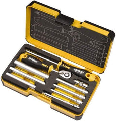Felo - 10 Piece 1/4" Drive Chrome Finish Socket Set - 6 Points, 5.5mm to 13mm Range, Metric Measurement Standard - Americas Industrial Supply