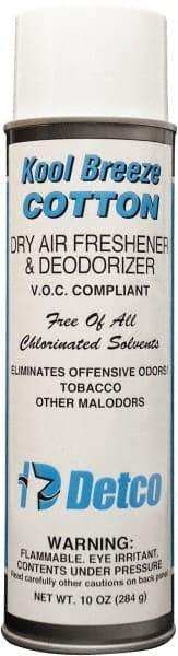 Detco - 20 oz Aerosol Can Deodorizer - Aerosol, Cotton Scent, Environmentally Safe - Americas Industrial Supply
