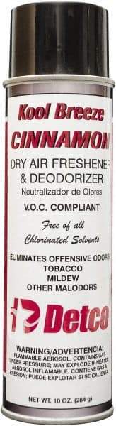 Detco - 20 oz Aerosol Can Deodorizer - Aerosol, Cinnamon Scent, Environmentally Safe - Americas Industrial Supply
