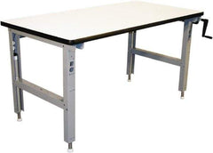 Proline - 60 Wide x 30" Deep x 42" High, Static Dissipative Workbench - Adjustable Height Legs, Light Gray - Americas Industrial Supply