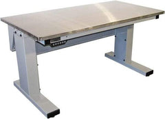 Proline - 60 Wide x 30" Deep x 42-1/2" High, Stainless Steel Workbench - Adjustable Height Legs, Light Gray - Americas Industrial Supply