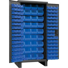 Durham - 132 Bin Storage Cabinet - Steel, 36" Wide x 24" Deep x 78" High, Gray - Americas Industrial Supply