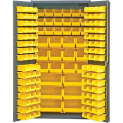 Durham - 132 Bin Storage Cabinet - Steel, 36" Wide x 24" Deep x 72" High, Gray - Americas Industrial Supply