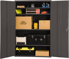 Durham - 4 Shelf Locking Storage Cabinet - Steel, 48" Wide x 24" Deep x 84" High, Gray - Americas Industrial Supply