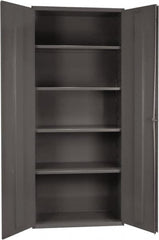 Durham - 4 Shelf Locking Storage Cabinet - Steel, 36" Wide x 24" Deep x 84" High, Gray - Americas Industrial Supply