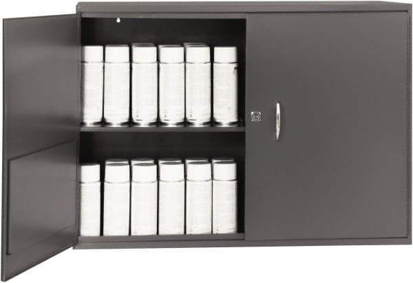 Durham - 1 Shelf Wall Storage Cabinet - Steel, 33-3/4" Wide x 11-7/8" Deep x 23-7/8" High, Gray - Americas Industrial Supply